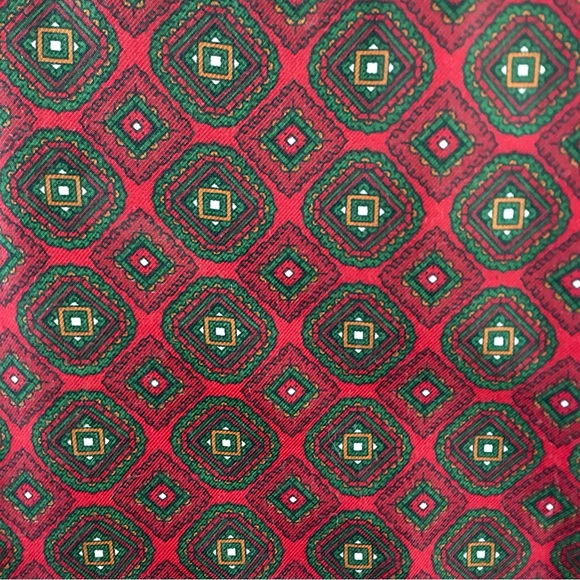 Vintage 70s 80s Schrader Sport Double Breasted Pleated Secretary Dress Red Green - Picture 5 of 10